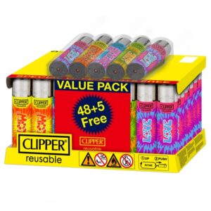Clipper Lighters | Large | 48+5 Free | New Tie Dye