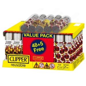 Clipper Lighters | Large | 48+5 Free | Skull Fire