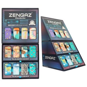 Zengaz Lighter Cube Display 12 Mixed Designs - 2 | 48 Lighters Total