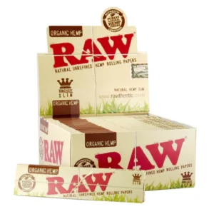 Raw Organic Hemp King Size Slim Rolling Papers 50-box